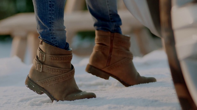Video Reference: Footwear, Shoe, Boot, Jeans, Brown, Human leg, Snow boot, Leg, Riding boot, Ankle