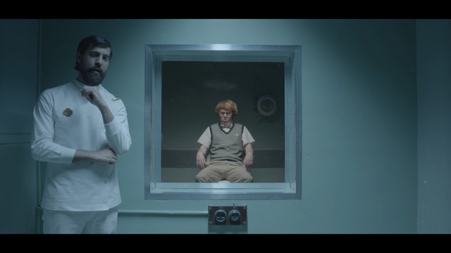 Video Reference: blue, photograph, standing, screenshot, technology, darkness, window, electronic device, television, Person