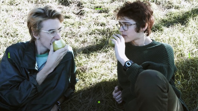 Video Reference: plant, green, tree, woody plant, grass, glasses, fun, girl, recreation, sunglasses, Person