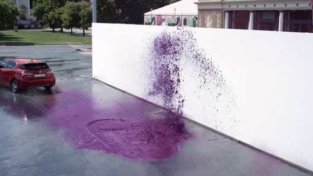 Video Reference: Asphalt, Purple, Road surface, Violet, Vehicle door, Water, Driveway, Sidewalk, Concrete, Vehicle
