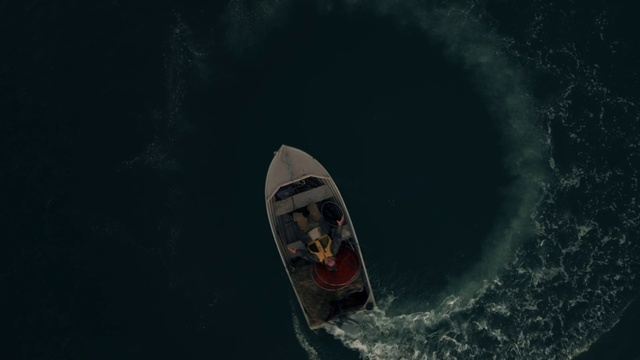 Video Reference: Sky, Water, Vehicle, Atmosphere, Photography, Space, Water transportation, Darkness, Screenshot, Boat, Black, Dark, Sitting, White, Man, Air, Snow, Riding, Cat, Jumping, Night, Watercraft, Ship, Surfing, Text
