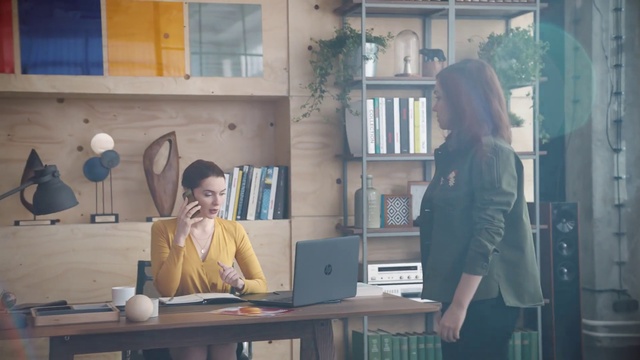 Video Reference: Table, Furniture, Computer, Window, Building, Interior design, Desk, Laptop, Community, Chair