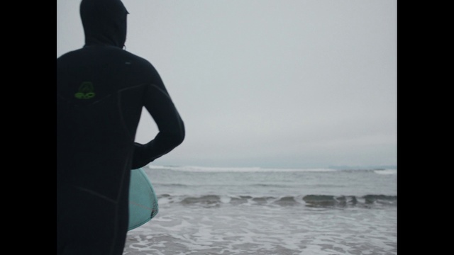 Video Reference: Standing, Wetsuit, Atmospheric phenomenon, Sea, Outerwear, Ocean, Water, Hoodie, Personal protective equipment, Beach