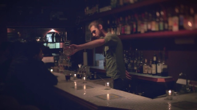 Video Reference: Bar, Bartender, Alcohol, Night, Drink, Distilled beverage, Person