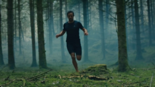 Video Reference: Woodland, People in nature, Nature, Forest, Natural environment, Tree, Green, Atmospheric phenomenon, Running, Old-growth forest, Person