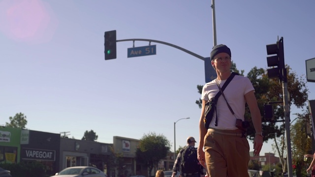 Video Reference: Street light, Lighting, Light fixture, Traffic light, signaling device, Pedestrian, Tree, Interior design, Road, Street