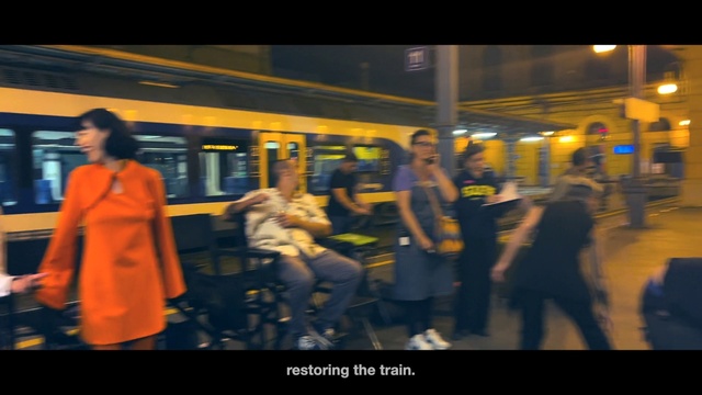 Video Reference: Train, Window, Rolling stock, Public transport, Passenger, Event, Fun, Railway, Electric blue, City