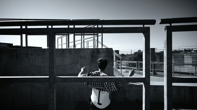 Video Reference: black, black and white, photography, architecture, monochrome photography, tourist attraction, monochrome, window, angle, building, Person