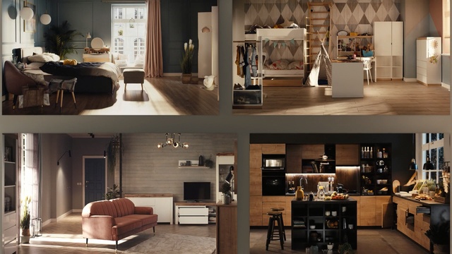 Video Reference: Room, Interior design, Living room, Furniture, Building, Property, Home, Table, House, Loft