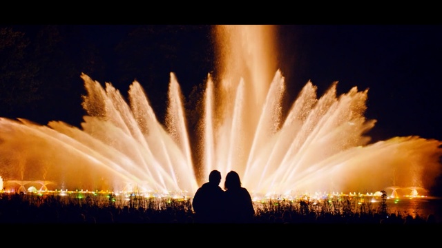 Video Reference: Fountain, Light, Water feature, Water, Sky, Technology, Night, Photography, Fête, Person