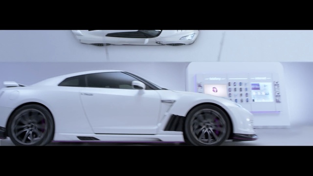 Video Reference: Land vehicle, Vehicle, Car, Sports car, Supercar, Automotive design, White, Nissan gt-r, Wheel, Coupé