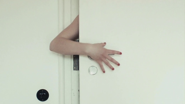 Video Reference: Arm, Product, Hand, Door handle, Leg, Joint, Finger, Human body, Elbow, Gesture, Person, Indoor, Woman, Refrigerator, Front, Kitchen, Door, Man, Holding, Young, White, Standing, Wearing, Mirror, Cat, Playing, Shirt, Oven, Nail