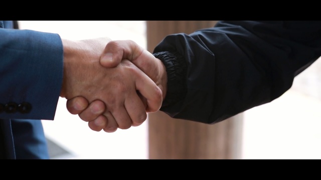 Video Reference: hand, finger, shoulder, arm, joint, handshake, neck, thumb, Person