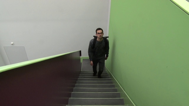 Video Reference: Stairs, Green, Standing, Line, Architecture, Handrail, Floor