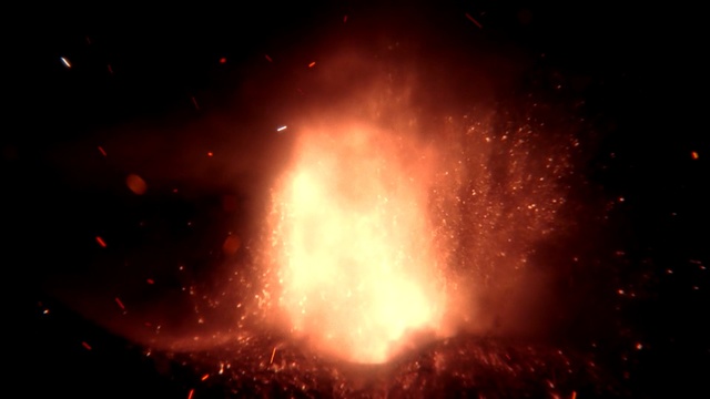 Video Reference: atmosphere, geological phenomenon, explosive material, darkness, fire, types of volcanic eruptions, sky, flame, night, explosion