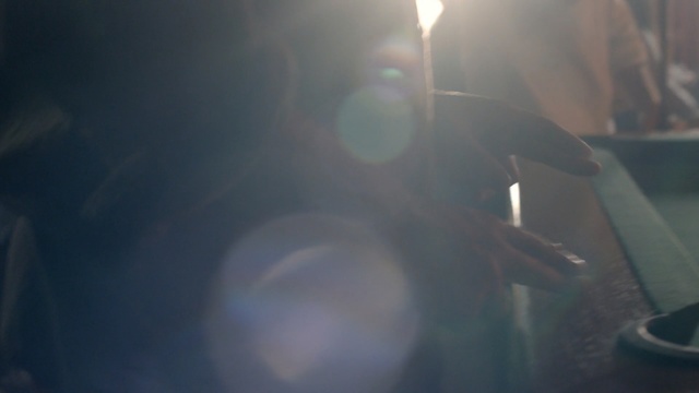 Video Reference: light, atmosphere, sunlight, darkness, lens flare, sky, smoke, glass, computer wallpaper, screenshot, Person