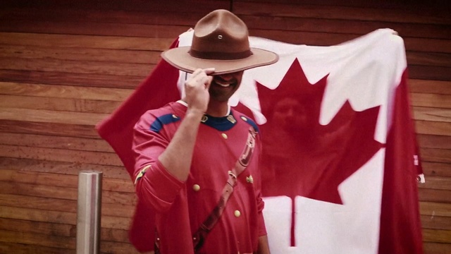 Video Reference: Red, Outerwear, Pink, Fashion, Hat, Headgear, Costume, Fashion accessory, Person