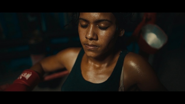 Video Reference: girl, darkness, screenshot, boxing, black hair, human, muscle, hand, arm, organ, Person