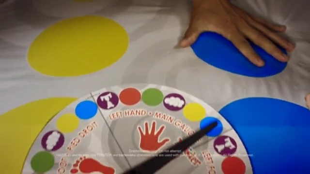 Video Reference: yellow, play, material, circle, fun, indoor games and sports, product, toy, Person