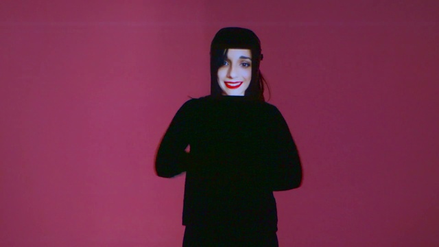 Video Reference: Clothing, Black, Pink, Violet, Magenta, Maroon, Purple, Outerwear, Sleeve, Headgear