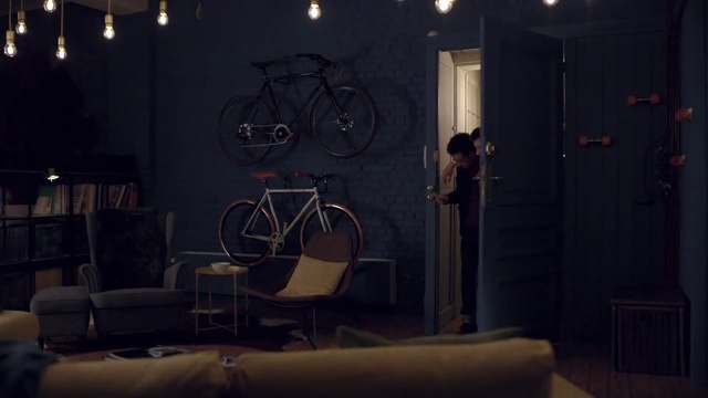 Video Reference: Room, Lighting, Recording studio, Furniture, Interior design, Night, Building, Light fixture, House, Living room