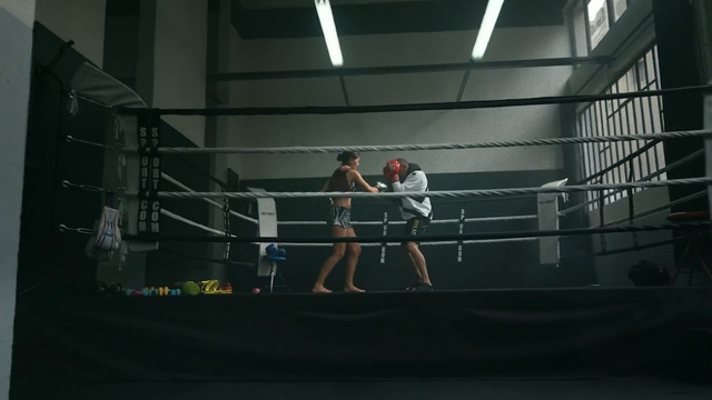 Video Reference: boxing ring, sport venue, boxing equipment, structure, boxing, pradal serey, darkness, technology, sports