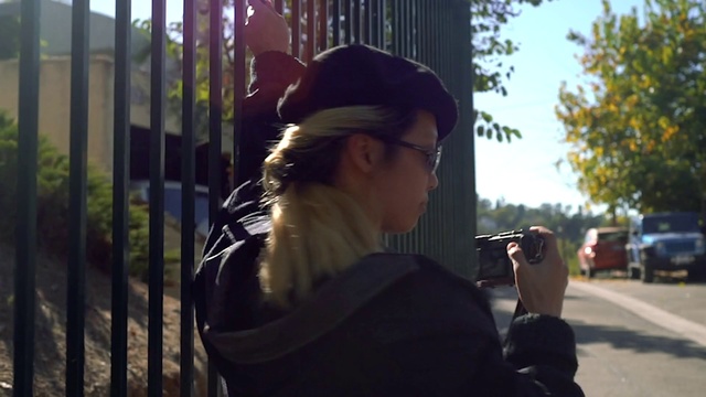 Video Reference: Snapshot, Glasses, Cool, Headgear, Tree, Sunlight, Blond, Cap, Eyewear, Hat