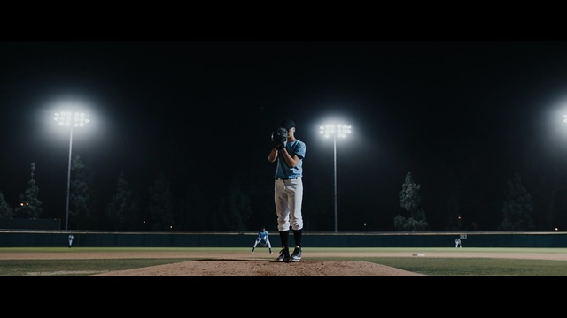 Video Reference: player, black, atmosphere, sport venue, baseball field, night, light, darkness, sky, stadium
