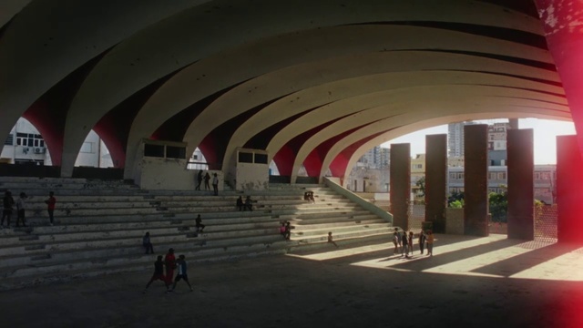 Video Reference: Architecture, Light, Building, Arch, Line, Metropolitan area, Sport venue