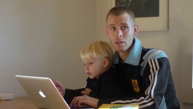 Video Reference: Child, Toddler, Fun, Reading, Laptop, Room, Learning, Electronic device, Grandparent, Person