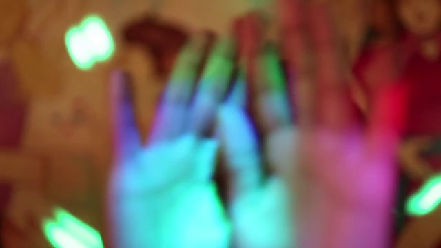 Video Reference: Green, Light, Finger, Hand, Fun, Close-up, Party, Magenta, Mouth