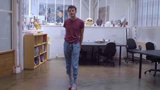 Video Reference: Standing, Shoulder, Floor, Flooring, Joint, Leg, Furniture, Room, Interior design, Art