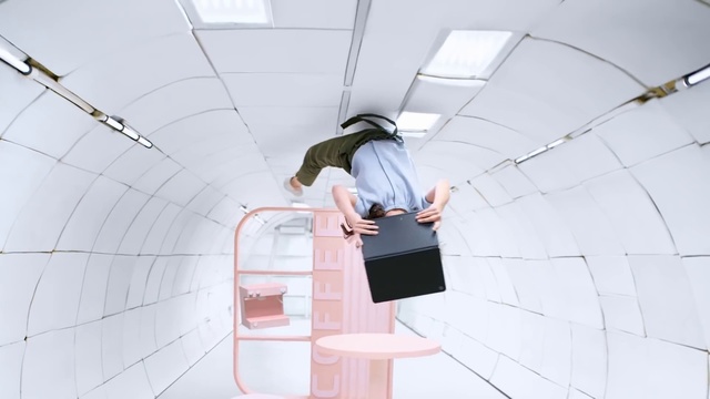 Video Reference: Standing, Architecture, Leg, Ceiling, Daylighting, Interior design, Baggage, Luggage and bags
