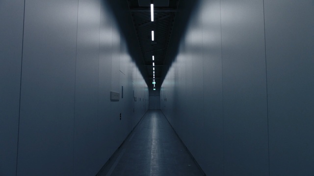 Video Reference: White, Black, Blue, Symmetry, Light, Architecture, Black-and-white, Line, Sky, Monochrome, Person