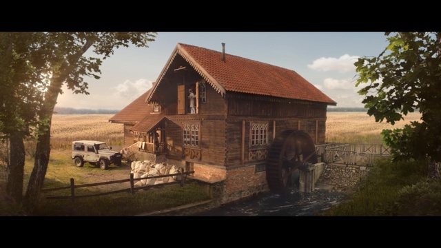 Video Reference: House, Barn, Home, Rural area, Building, Log cabin, Sky, Farm, Farmhouse, Shed
