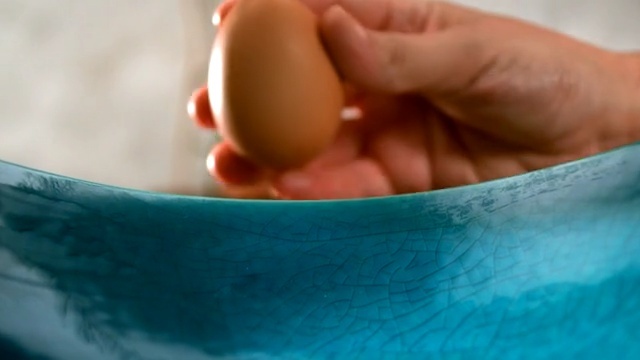 Video Reference: Hand, Skin, Finger, Turquoise, Close-up, Baby, Child, Egg, Tableware, Food