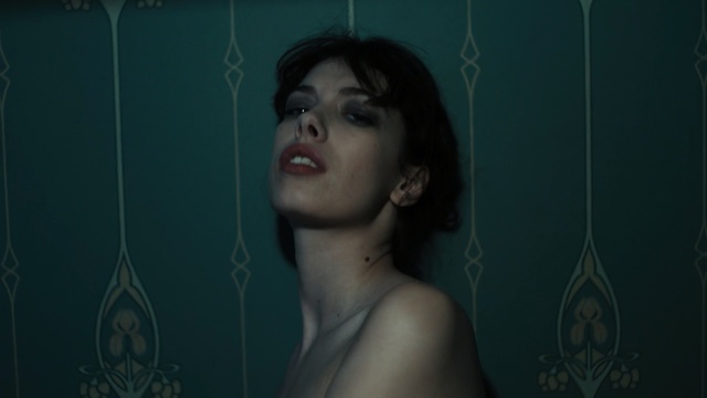 Video Reference: blue, face, beauty, darkness, girl, black hair, snapshot, human, mouth, model, Person