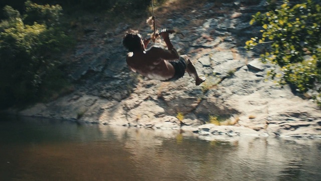 Video Reference: water, reflection, river, tree, rock, wildlife, bank, watercourse, stream, landscape