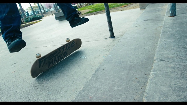 Video Reference: Skateboard, Sky, Longboard, Asphalt, Auto part, Sports equipment, Recreation, Skateboarding Equipment, Skateboarding, Sport venue