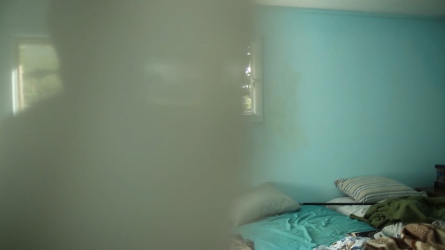 Video Reference: blue, green, room, light, wall, lighting, interior design, ceiling, window, house