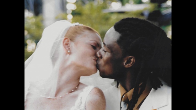 Video Reference: Photograph, Romance, Love, Bride, Forehead, Interaction, Wedding dress, Bridal clothing, Wedding, Ceremony