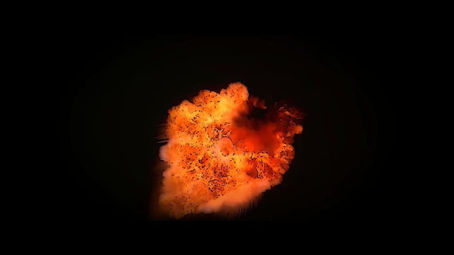 Video Reference: Heat, Explosion, Flame, Geological phenomenon, Sky, Fire, Event, Star, Fireworks, Outdoor object, Silhouette