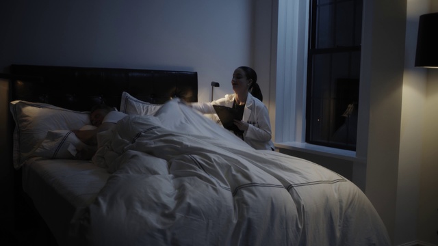 Video Reference: Bed, Bed sheet, Bedroom, Bedding, Furniture, Room, Mattress, Comfort, Bed frame, Textile