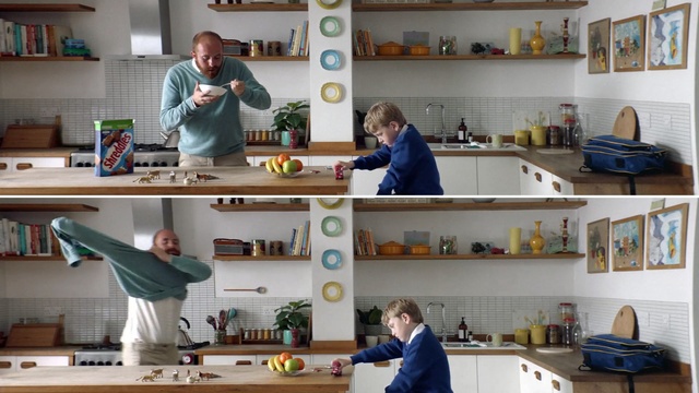 Video Reference: room, furniture, shelving, shelf, table, classroom