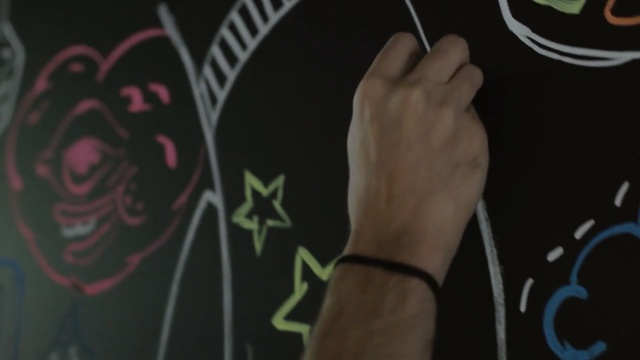 Video Reference: Blackboard, Art, Font, Illustration, Design, Drawing, T-shirt, Chalk, Music, Finger