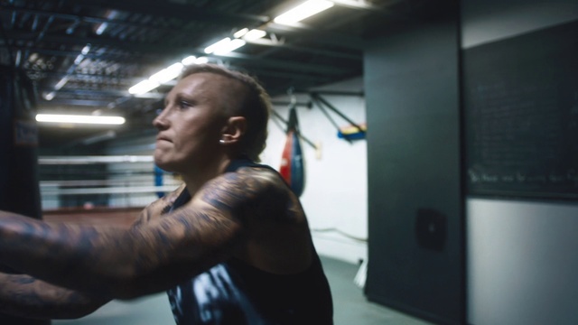 Video Reference: Shoulder, Arm, Muscle, Bodybuilding, Physical fitness, Room, Punching bag, Chest, Sport venue