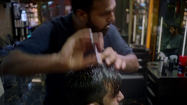 Video Reference: Hair, Barber, Hairstyle, Hairdresser, Black hair, Buzz cut, Crew cut, Scene, Long hair, Beauty salon
