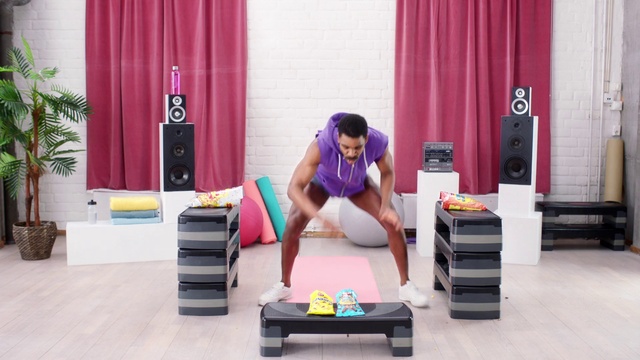 Video Reference: Joint, Curtain, Textile, Purple, Knee, Thigh, Flooring, Floor, Sportswear, Shorts