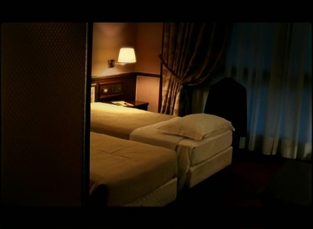 Video Reference: room, suite, property, light, lighting, furniture, architecture, home, interior design, bed, Person