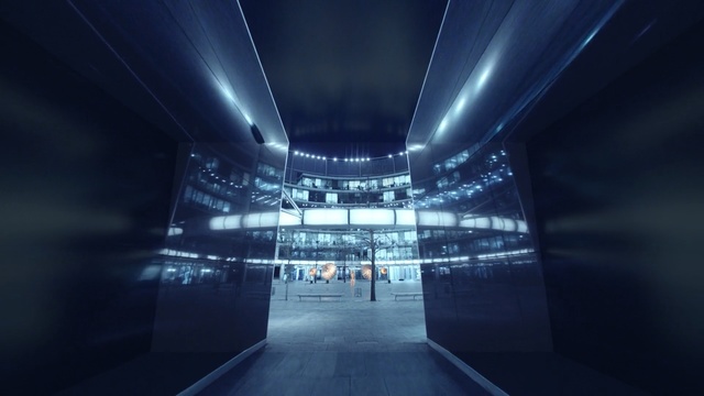 Video Reference: Blue, Light, Architecture, Sky, Lighting, Line, Metropolitan area, Night, Symmetry, Infrastructure
